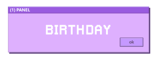 Birthday Panel from Cute Retro Windows Panels Theme.